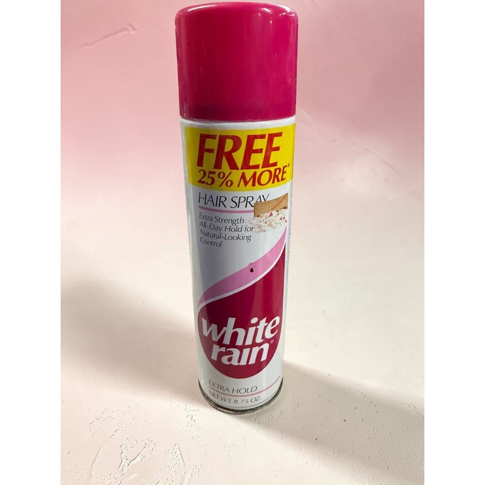 Vintage White Rain Extra Hold Hair Spray 8.75 oz NOS 25% More Gillette 1990